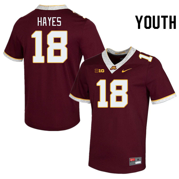 Youth #18 Donielle Hayes Minnesota Golden Gophers College Football Jerseys Stitched-Maroon